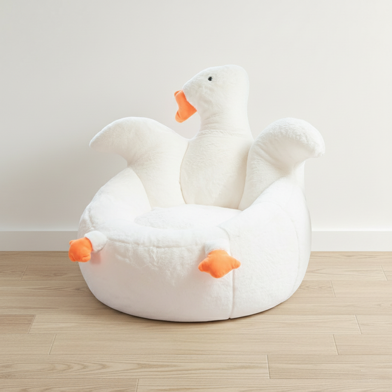 Contemporary Creative Kids Faux Rabbit Fur EPS EPP Goose Shaped Sofa Backrest Armrest For Living Room