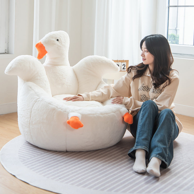Contemporary Creative Kids Faux Rabbit Fur EPS EPP Goose Shaped Sofa Backrest Armrest For Living Room