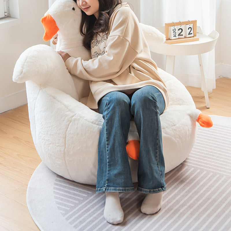 Contemporary Creative Kids Faux Rabbit Fur EPS EPP Goose Shaped Sofa Backrest Armrest For Living Room
