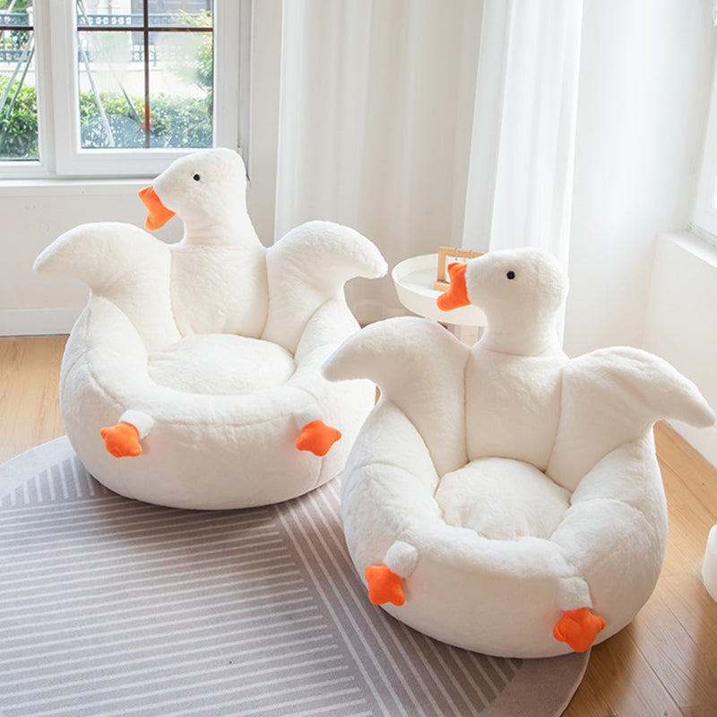 Contemporary Creative Kids Faux Rabbit Fur EPS EPP Goose Shaped Sofa Backrest Armrest For Living Room