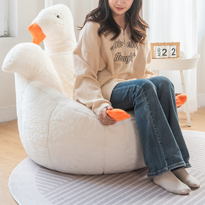 Contemporary Creative Kids Faux Rabbit Fur EPS EPP Goose Shaped Sofa Backrest Armrest For Living Room