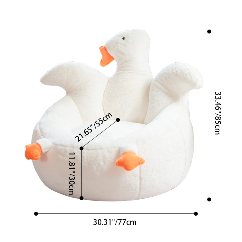 Contemporary Creative Kids Faux Rabbit Fur EPS EPP Goose Shaped Sofa Backrest Armrest For Living Room