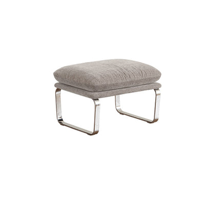 Modern Mid-century Chenille Stainless Steel Sponge Down Curved Rocking Chair Backrest Armrest For Living Room