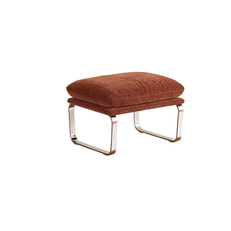 Modern Mid-century Chenille Stainless Steel Sponge Down Curved Rocking Chair Backrest Armrest For Living Room