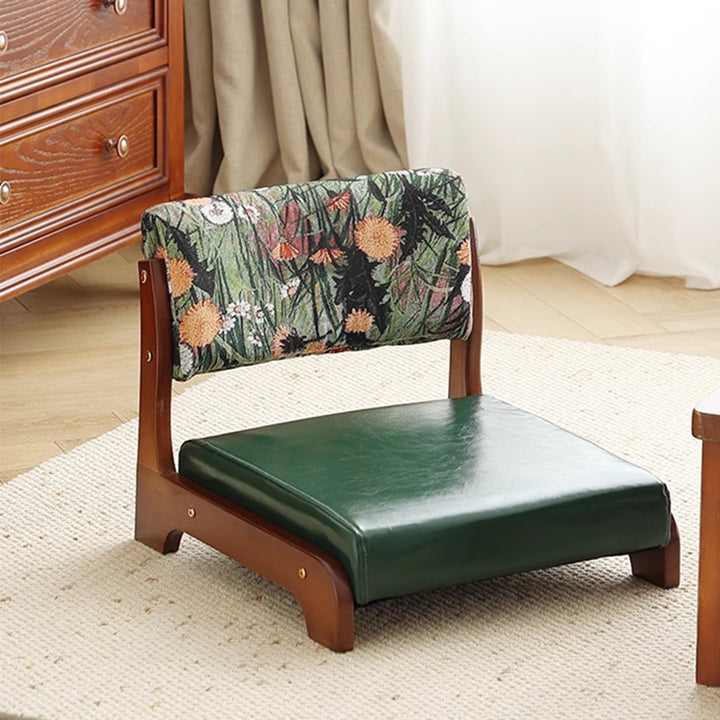 Traditioneller niedriger Hocker aus Kiefernholz mit rechteckiger Sitzfläche aus Vintage-Ölwachsleder, Rückenlehnen und Armlehnen für das Wohnzimmer 