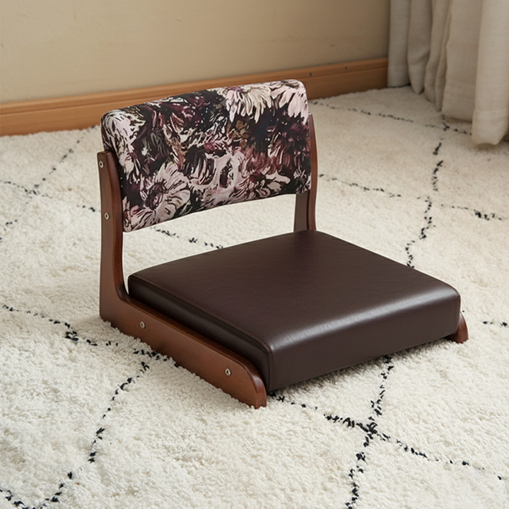 Traditioneller niedriger Hocker aus Kiefernholz mit rechteckiger Sitzfläche aus Vintage-Ölwachsleder, Rückenlehnen und Armlehnen für das Wohnzimmer 