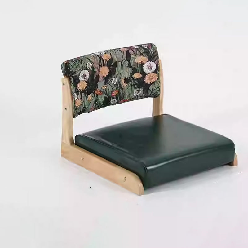 Traditioneller niedriger Hocker aus Kiefernholz mit rechteckiger Sitzfläche aus Vintage-Ölwachsleder, Rückenlehnen und Armlehnen für das Wohnzimmer 