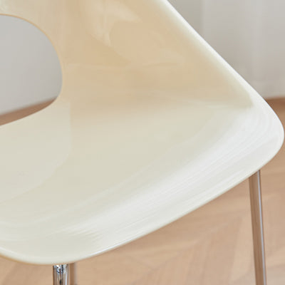 Modern Minimalist PP Plastic Iron Curve Dining Chair Backrest Armrests For Dining Room