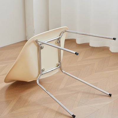 Modern Minimalist PP Plastic Iron Curve Dining Chair Backrest Armrests For Dining Room
