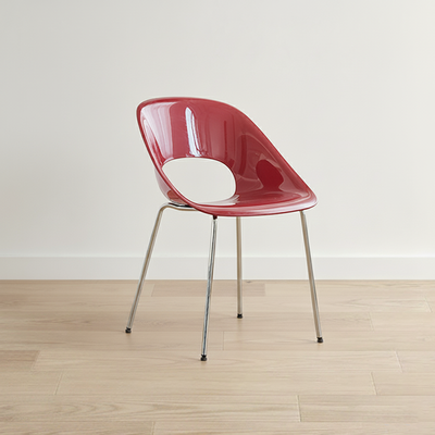 Modern Minimalist PP Plastic Iron Curve Dining Chair Backrest Armrests For Dining Room
