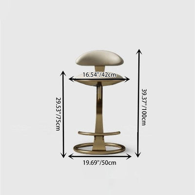 Modern Minimalist Artificial Leather Stainless Steel Sponge Curved Bar Stool Backrest Armless For Living Room