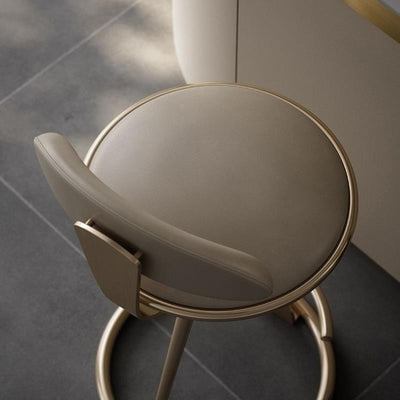 Modern Minimalist Artificial Leather Stainless Steel Sponge Curved Bar Stool Backrest Armless For Living Room