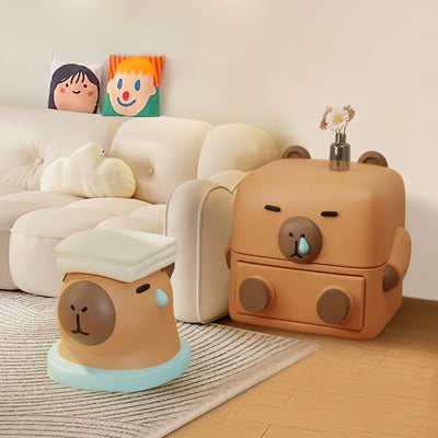 Contemporary Creative Kids Resin Cartoon Dolphin Shaped Low Stool Backless Armless For Living Room