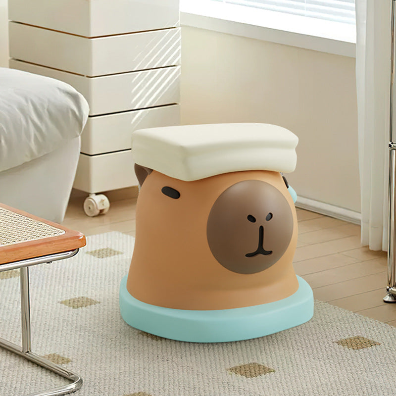 Contemporary Creative Kids Resin Cartoon Dolphin Shaped Low Stool Backless Armless For Living Room