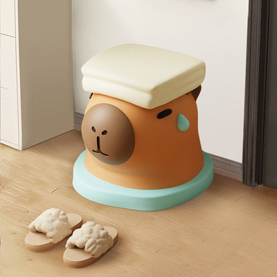Contemporary Creative Kids Resin Cartoon Dolphin Shaped Low Stool Backless Armless For Living Room