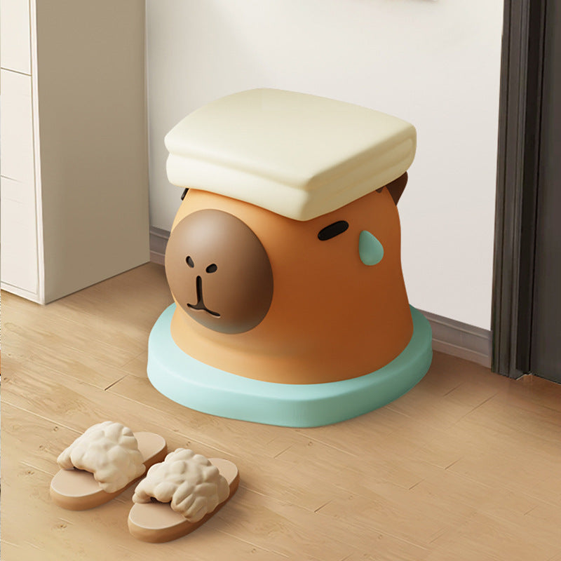 Contemporary Creative Kids Resin Cartoon Dolphin Shaped Low Stool Backless Armless For Living Room