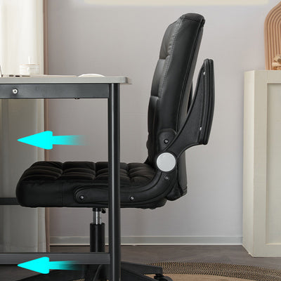 Modern Minimalist Linen Wood Plastic Metal Mid-Back Swivel Height Adjustable Desk Chair Backrest Armrest For Home Office