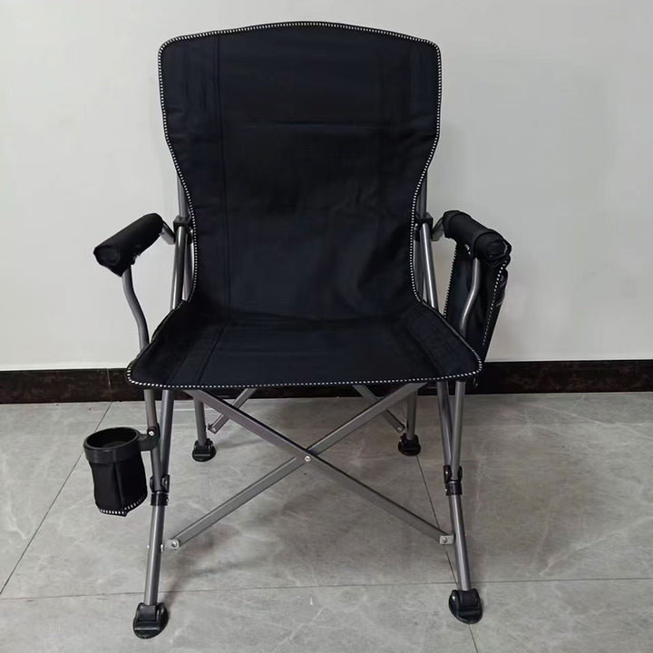 Modern Simplicity Oxford Fabric Carbon Steel Square Foldable Camping Chair Backrest Armrest For Garden