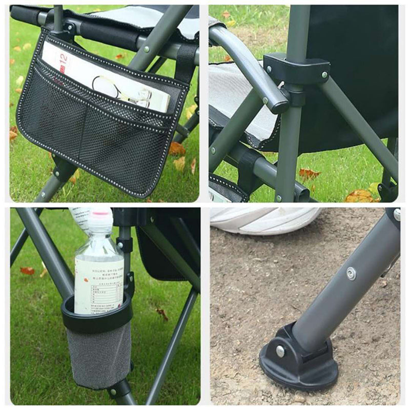 Modern Simplicity Oxford Fabric Carbon Steel Square Foldable Camping Chair Backrest Armrest For Garden