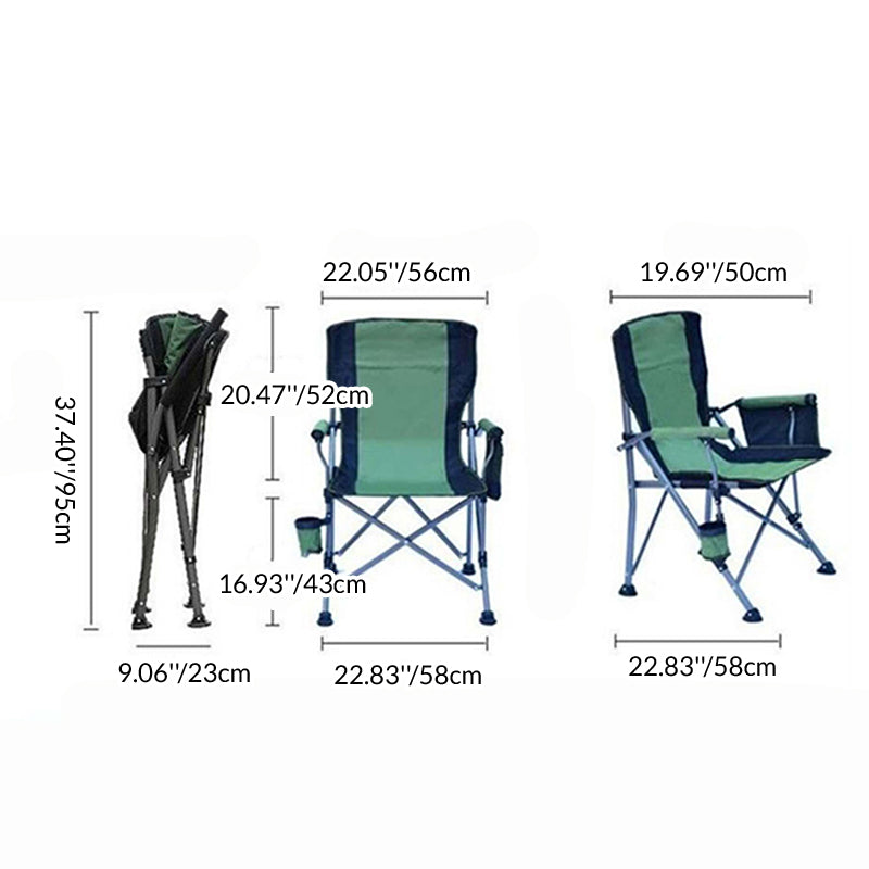 Modern Simplicity Oxford Fabric Carbon Steel Square Foldable Camping Chair Backrest Armrest For Garden