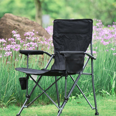 Modern Simplicity Oxford Fabric Carbon Steel Square Foldable Camping Chair Backrest Armrest For Garden
