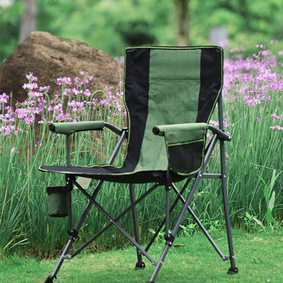 Modern Simplicity Oxford Fabric Carbon Steel Square Foldable Camping Chair Backrest Armrest For Garden