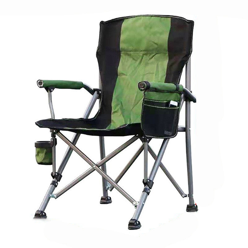 Modern Simplicity Oxford Fabric Carbon Steel Square Foldable Camping Chair Backrest Armrest For Garden