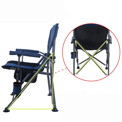 Modern Simplicity Oxford Fabric Carbon Steel Square Foldable Camping Chair Backrest Armrest For Garden