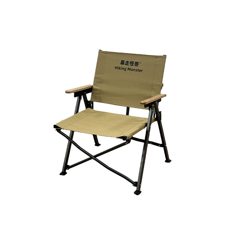 Modern Simplicity Square Oxford Fabric Carbon Steel Foldable Camping Chair Backrest Armrest For Garden