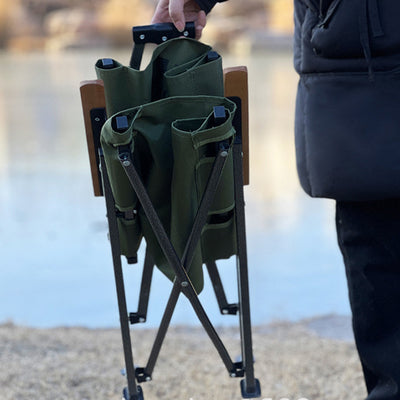 Modern Simplicity Square Oxford Fabric Carbon Steel Foldable Camping Chair Backrest Armrest For Garden