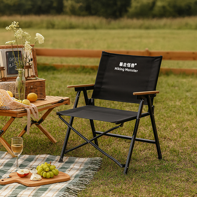 Modern Simplicity Square Oxford Fabric Carbon Steel Foldable Camping Chair Backrest Armrest For Garden