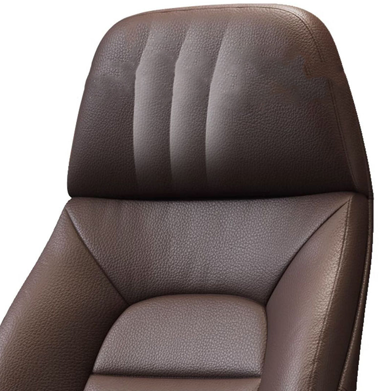 Modern Minimalist PU Leather Aluminum Alloy Sponge Curved Height Adjustable Swivel Desk Chair Backrest Armrest For Home Office