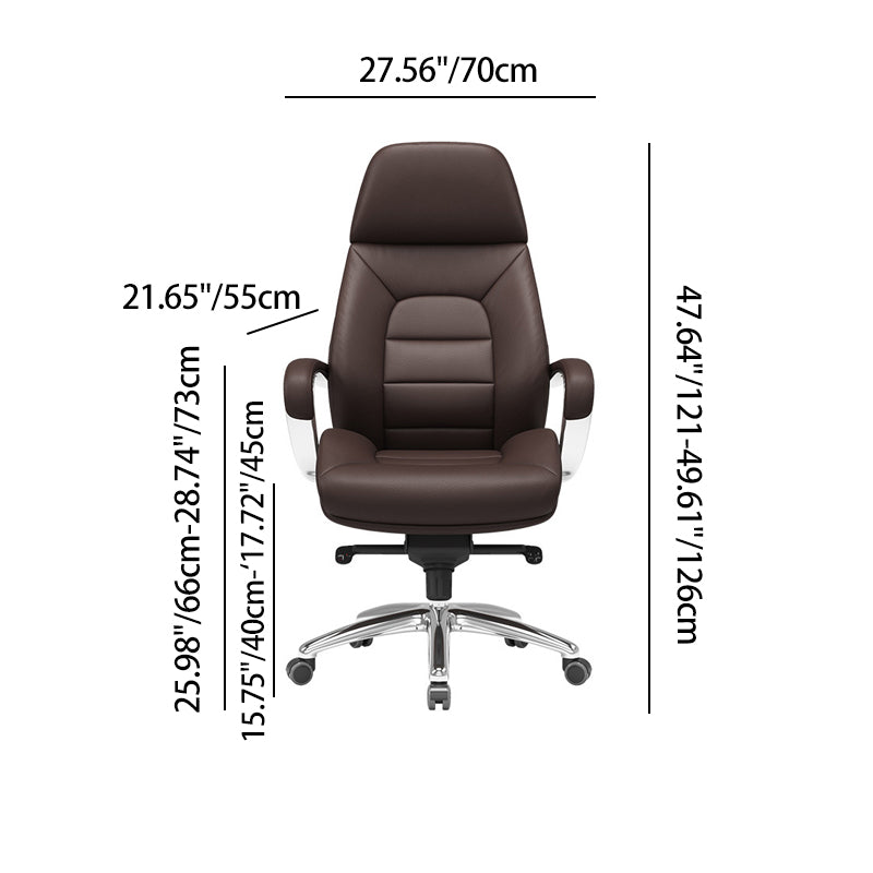 Modern Minimalist PU Leather Aluminum Alloy Sponge Curved Height Adjustable Swivel Desk Chair Backrest Armrest For Home Office