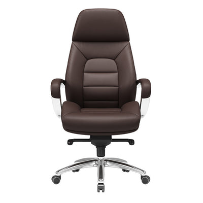 Modern Minimalist PU Leather Aluminum Alloy Sponge Curved Height Adjustable Swivel Desk Chair Backrest Armrest For Home Office