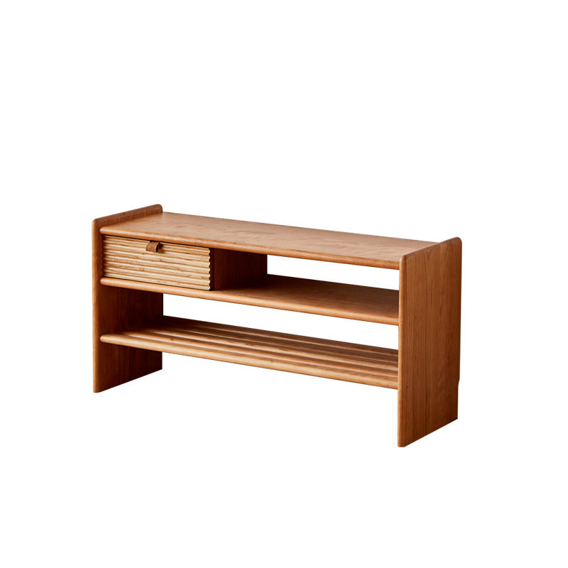 Modern Minimalist Rectangular Linen Cotton Cherry Wood Sponge Versatile Bench Backless Armless For Entryway