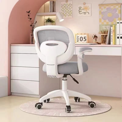 Modern Minimalist Kids Fabric Nylon Plastic Stainless Steel Mid-Back Height Adjustable Desk Chair Backrest Armrest Footrest For Home Office