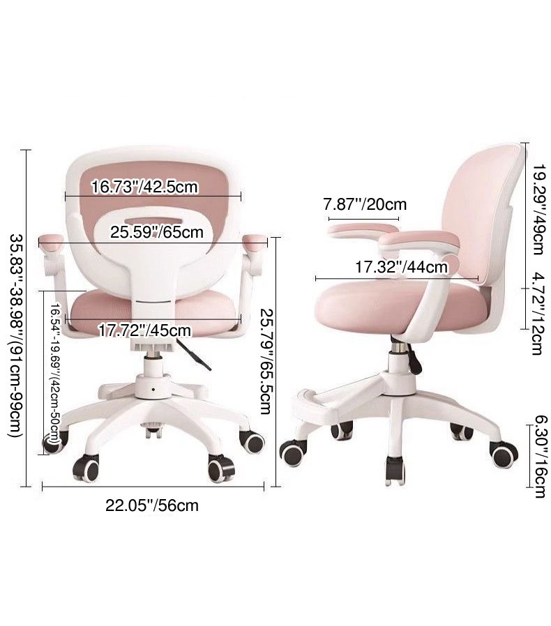 Modern Minimalist Kids Fabric Nylon Plastic Stainless Steel Mid-Back Height Adjustable Desk Chair Backrest Armrest Footrest For Home Office