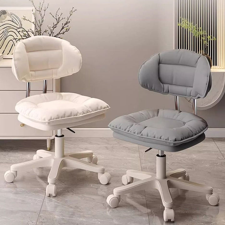 Moderner minimalistischer Hocker aus gebogenem PU-Leder, MDF, Kohlenstoffstahlrahmen, Schwamm, höhenverstellbare Rückenlehne, ohne Armlehnen, für das Schlafzimmer 
