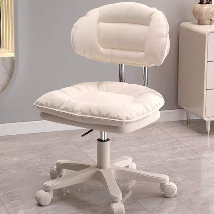 Moderner minimalistischer Hocker aus gebogenem PU-Leder, MDF, Kohlenstoffstahlrahmen, Schwamm, höhenverstellbare Rückenlehne, ohne Armlehnen, für das Schlafzimmer 
