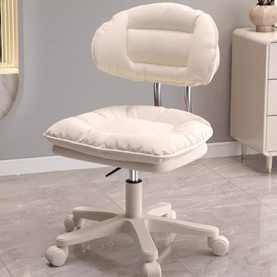 Modern Minimalist Curved PU Leather MDF Carbon Steel Frame Sponge Vanity Stool Height Adjustable Backrest Armless For Bedroom