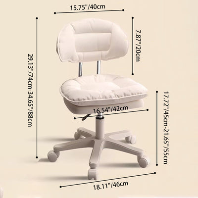 Modern Minimalist Curved PU Leather MDF Carbon Steel Frame Sponge Vanity Stool Height Adjustable Backrest Armless For Bedroom
