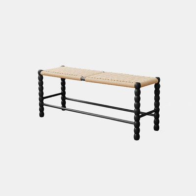 Modern Minimalist Rectangular Kraft Paper Solid Wood Bench Backless Armless For Living Room