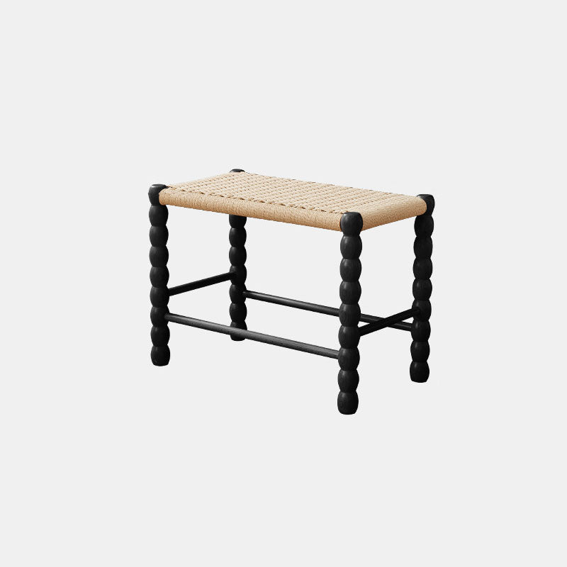 Modern Minimalist Rectangular Kraft Paper Solid Wood Bench Backless Armless For Living Room