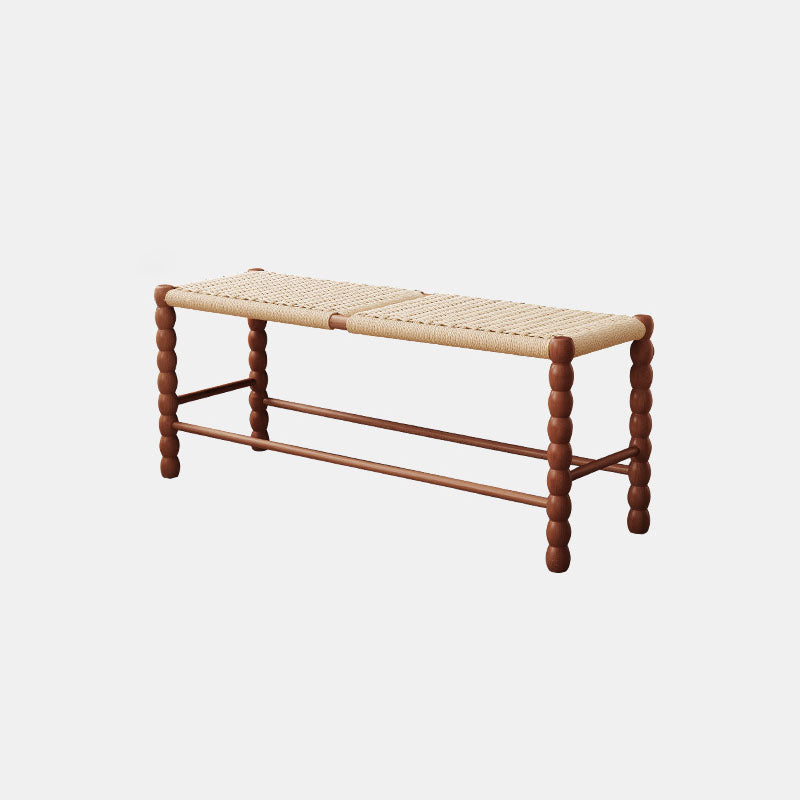 Modern Minimalist Rectangular Kraft Paper Solid Wood Bench Backless Armless For Living Room