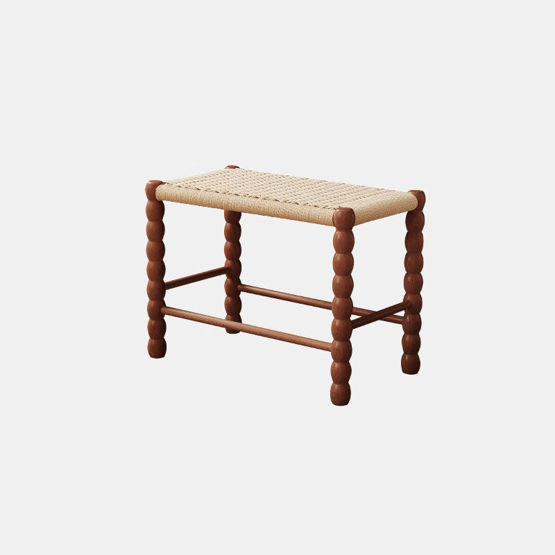 Modern Minimalist Rectangular Kraft Paper Solid Wood Bench Backless Armless For Living Room