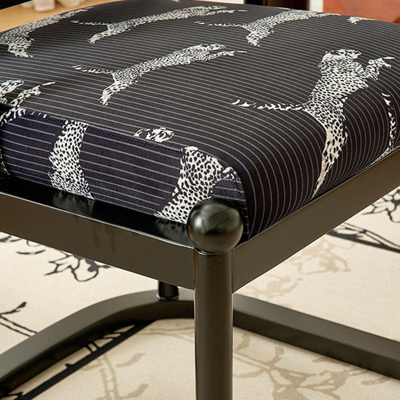 Chaise de salle à manger traditionnelle vintage en tissu avec dossier courbé en bois de chêne, sans accoudoirs, pour salle à manger 