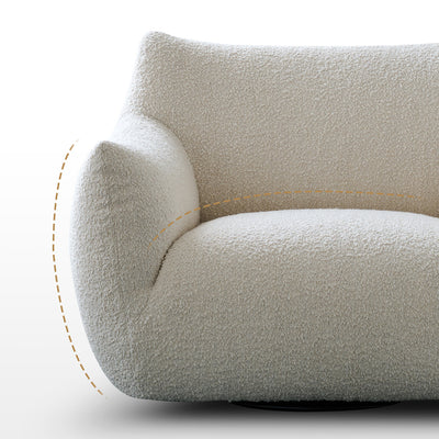 Modern Minimalist Totoro-Inspired Shape Iamb Fleece Solid Wood Multi-layer Board Solid Wood Sofa Backrest Armrest For Living Room