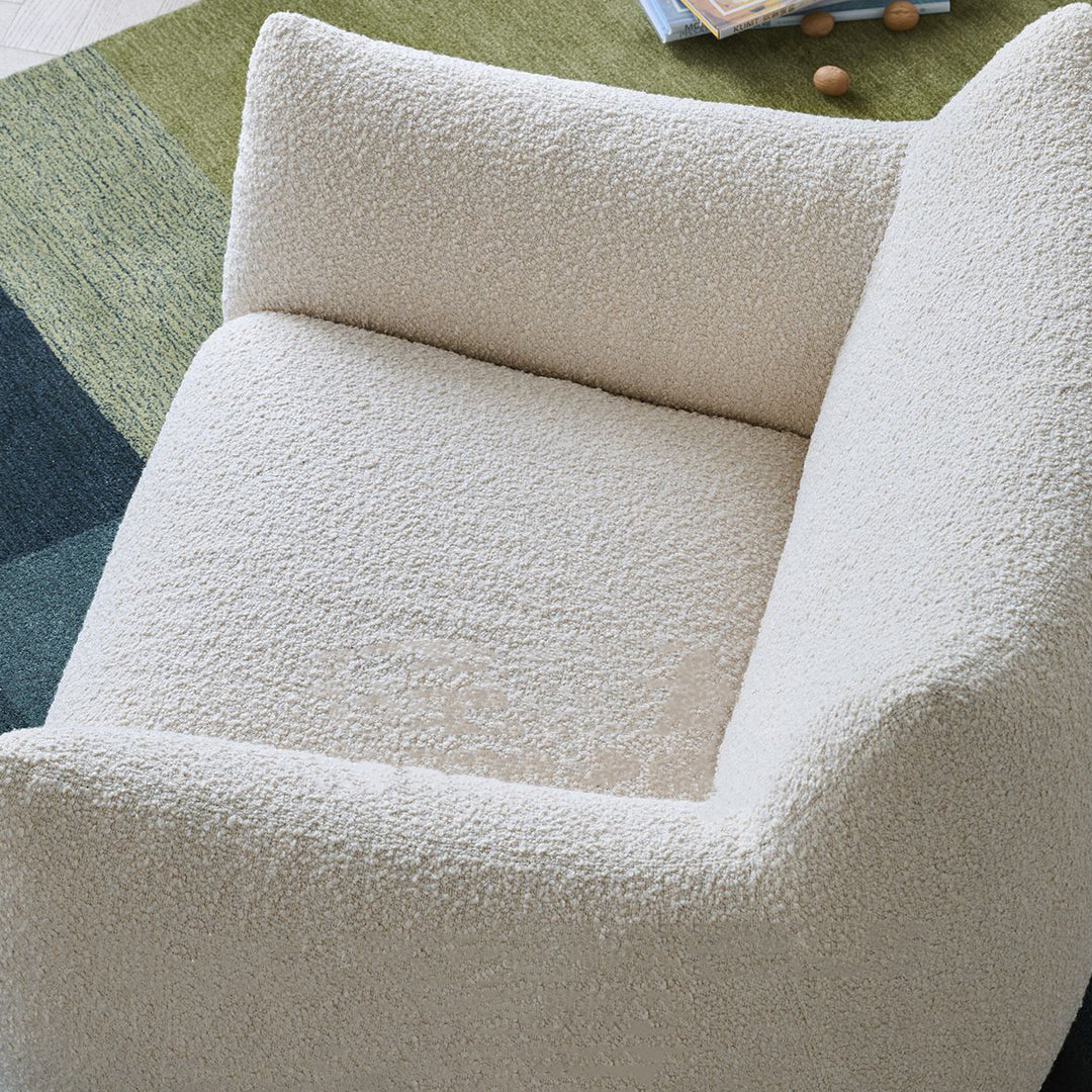Sofá moderno minimalista inspirado en Totoro, de tejido sherpa y madera de pino, con respaldo y reposabrazos, para sala de estar 