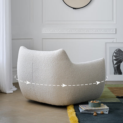 Modern Minimalist Totoro-Inspired Shape Iamb Fleece Solid Wood Multi-layer Board Solid Wood Sofa Backrest Armrest For Living Room