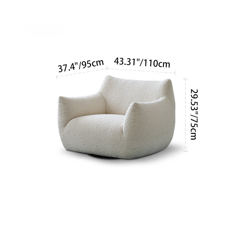 Modern Minimalist Totoro-Inspired Shape Iamb Fleece Solid Wood Multi-layer Board Solid Wood Sofa Backrest Armrest For Living Room